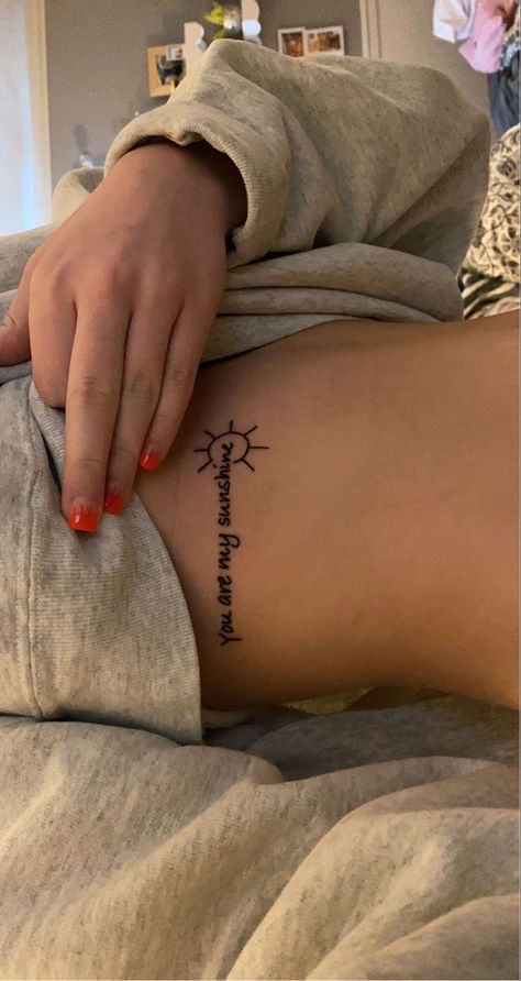 Tattoos For Your Forearm, Women Dainty Tattoos, Small First Tattoos Women, Risky Tattoos, Tattoo Ideas Sunshine, Ribs Tattoo Ideas, Cute Tattoos For Women Ribs, You Are Enough Rib Tattoo, Tattoos For Ribs