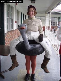 Best Halloween Costumes on Pinterest Jockey Costume, Funny Ostrich, Halloween Costume Couple, Couples Costumes Creative, Funny Couple Costumes, Funny Couple Halloween Costumes, Best Couples Costumes, Pool Toy, Pumpkin Halloween Costume