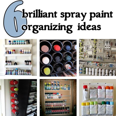 blue i style: {organizing with style} Roundup of Spray Paint Sto... Basement Utility Room, Spray Paint Storage, Utility Room Designs, Best Spray Paint, Paint Organization, Basement Laundry Room, Diy Spray Paint, Art Supplies Storage, Hanging Shoe Organizer