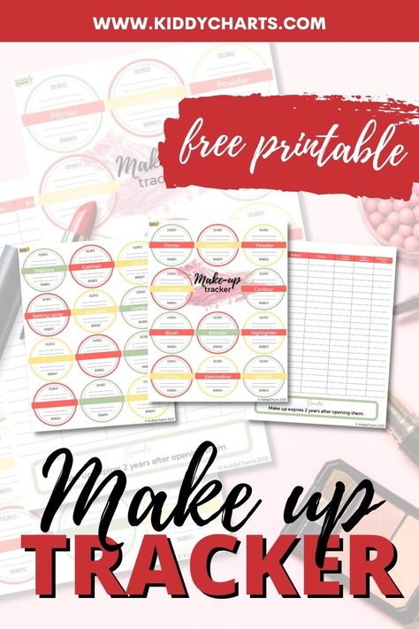 Keep your make up organised with our free printable make up tracker. Perfect to keep your make up collection in order or to keep track of the expiry dates of your make up. Click through to the post to get yours now! #makeuptracker #makeupcollection #makeup #freeprintable Reward Charts For Kids, Organised Mum, Make Up Collection, Reward Charts, Lunchbox Notes, Reward Chart Kids, Free Printables For Kids, Kids Printables, Chore Charts