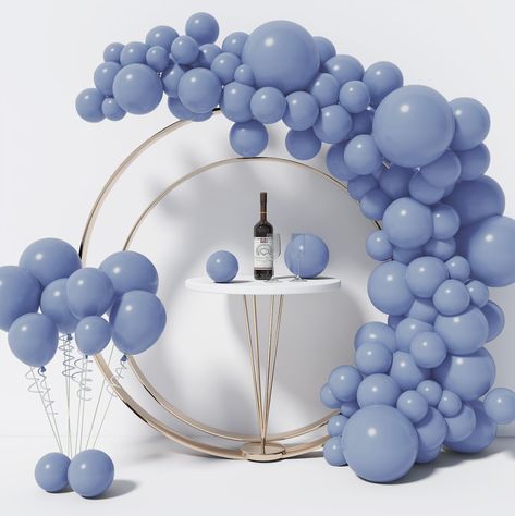 PRICES MAY VARY. DUSTY BLUE BALLOON GARLAND KIT: This dusty blue balloon arch contains 130 dusty blue latex balloons of different sizes, including 66 5-inch balloons, 30 10-inch balloons, 30 12-inch balloons, and 4 18-inch balloons. The package also includes a roll of 16.5-foot balloon chain and 1 roll of 100 points of balloon glue points. Through the free combination of these balloon decoration accessories and balloon arches with balloons, you can create exquisite and beautiful balloon arches.A Arches With Balloons, Dusty Blue Balloon Garland, Dusty Blue Balloons, Balloon Wreath, 30th Birthday Decorations, Baptism Decorations, Small Balloons, 5 Balloons, Balloon Chain