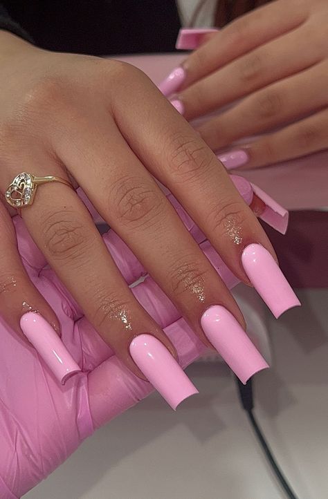 Pink Pink Nails, Italy Nails, Gel Toe Nails, Colored Acrylic Nails, White Acrylic Nails, Girly Acrylic Nails, Basic Nails, French Acrylic Nails, Baby Bubble