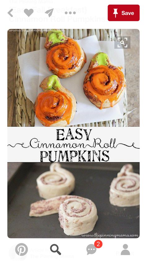 Easy Fall Breakfast, Pillsbury Cinnamon Rolls, Recetas Halloween, Halloween Breakfast, Halloween Fest, Fall Snacks, Halloween Baking, Fall Breakfast, Snacks Für Party