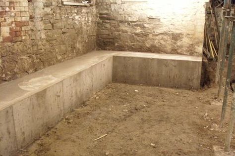 Adding Height To Your Basement: Underpinning or Benching? - Toronto Realty Blog Dig Out Basement, Crawlspace Access In Floor, Crawlspace Ideas, Digging Out Crawl Space Basement, Basement Construction How To Build, Basement Ledge, Basement Upgrades, Finishing Old Basement, Leaking Basement