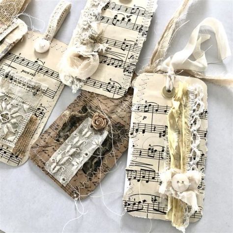 Vintage Junk Journal Handmade Gift Tags Journal Gift Ideas, Gift Journal, Journal Embellishments, Journal Handmade, Mixed Media Tags, Scrapbook Tag, Handmade Gift Tags, Easy Diy Gifts, Vintage Junk