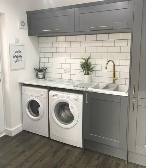 Grey Utility Room, Utility Room Inspiration, Perfect Laundry Room, Utility Room Storage, Small Utility Room, Utility Room Designs, Laundy Room, Dream Laundry Room, Mudroom Laundry Room