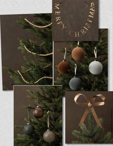 Chocolate Brown Christmas Tree, Black And Brown Christmas Tree, Brown Ornaments Christmas Tree, Black Ornaments Christmas Tree, Porsche Christmas, Brown Christmas Tree Decorations, Moody Christmas Tree, Brown Ornaments, Christmas Decor Tree