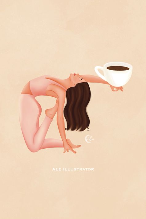 Yoga And Coffee, Yoga Coffee, Yoga Illustration, Yoga Inspo, Yoga Mantras, Women Encouragement, Illustrators On Instagram, Yoga Tips, Feminine Energy