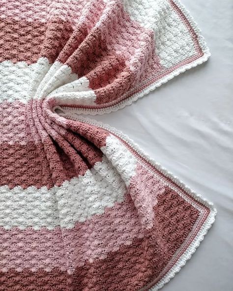 Blush Crochet Blanket, Mauve Crochet Blanket, Dusty Rose Crochet Blanket, Pink And White Crochet Blanket, Pink Crochet Blanket Color Schemes, Burgundy Crochet Blanket, Pink Baby Blanket Crochet, Pink Crochet Baby Blanket, Crochet Pink Blanket