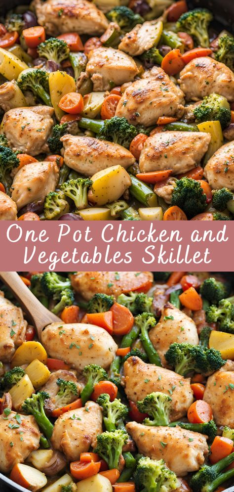 Chicken And Veggie Skillet, Chicken And Vegetable Skillet, Chicken And Vegetable Recipes, Veggie Skillet, High Protein Dishes, Skillet Dinner Recipes, Skillet Recipes, One Pot Chicken, Skillet Chicken