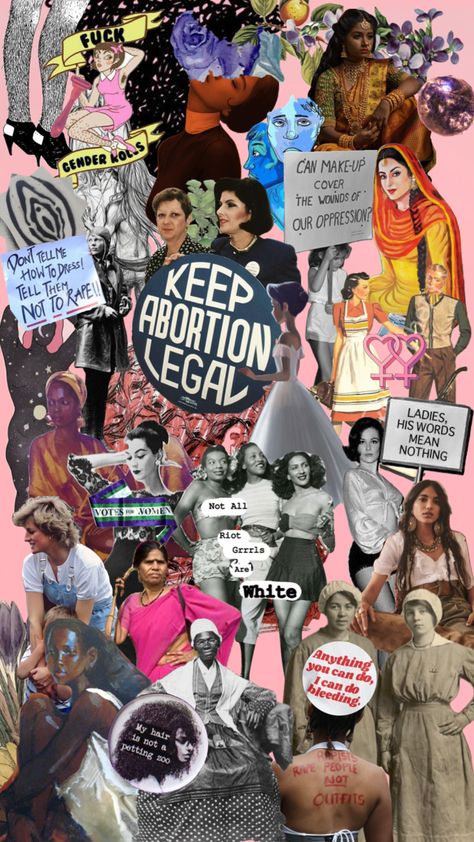 #feminism #women Old Feminism, Feminism Wallpaper, Feminism Collage, Women Posters Feminism, Feminist Collage, Feminism Collage Art, Activist Art Feminism, Words Mean Nothing, What Is Feminism