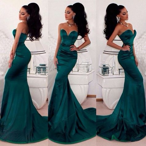 exotic Green Mermaid Prom Dress, Emerald Green Prom Dress, Cheap Gowns, Prom Dresses 2016, Prom Dresses 2015, Prom Dresses Long Mermaid, Green Mermaid, Sweetheart Prom Dress, Evening Party Gowns