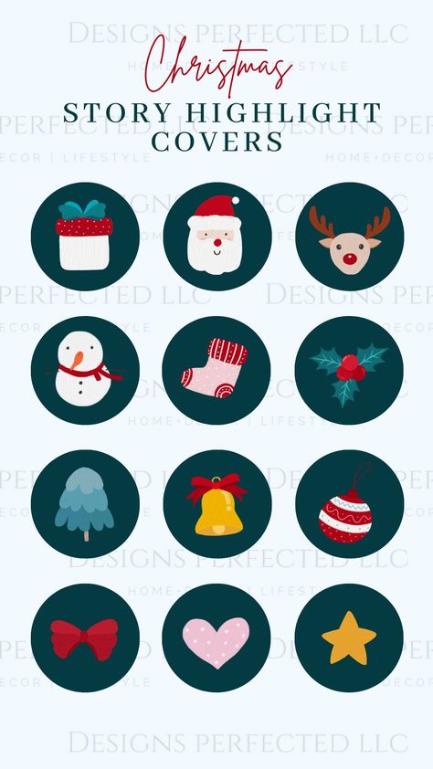 Art Instagram Story, Merry Christmas Watercolor, Christmas Instagram, Instagram Highlight Covers, Media Icon, Christmas Icons, Eco Design, Highlight Covers, Cover Template