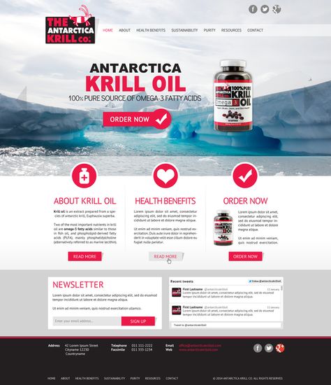 Landing/Home Page for Omega-3 Krill Oil by Edo Budim Krill Oil, Landing Page Design, Contest Design, Omega 3, Page Design, Landing Page, Health Benefits, Home Page, Web Design