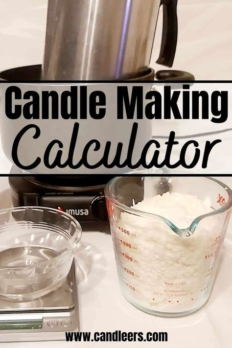 Candle making calculator to help you easily find out how much wax and fragrance oil you need to fill your containers, no matter what size the containers are. #candlemaking #candlewax #fragranceoil #diycandles #makingcandles Homemade Candle Recipes, Candle Making Materials, Candle Scents Recipes, Craft Paper Design, Candle Making For Beginners, Candle Making Recipes, Diy Candles Homemade, Homemade Scented Candles, Candle Making Wax