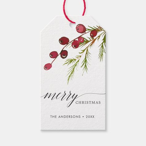 Greenery Red Berries Holiday Gift Tags Gender: unisex. Age Group: adult. Watercolor Christmas Gift Tags Diy, Gift Tags Diy Handmade, Christmas Gift Tag Ideas, Watercolor Christmas Gift Tags, Watercolor Tags, Watercolor Gift Tags, Xmas Gift Tags, Christmas Envelope, Christmas Gift Tags Diy