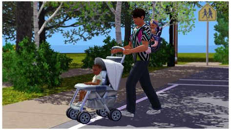 Mod The Sims - Functional Baby Carrier V2 Sims 4 Cc Functional Stroller, Sims 3 Baby Cc, Sims 4 Stroller Functional, Sims 4 Functional Strollers, Triplet Stroller, Sims 3 Mods, Sims Baby, The Sims 4 Pc, Double Strollers