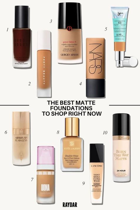 Matte magic for your makeup bag! Find the best foundations for a smooth, shine-free finish. Tap to find out more. Matte Foundation For Oily Skin, Best Matte Foundation, Best Foundation For Oily Skin, Foundation For Oily Skin, Best Foundations, Double Wear, Matte Foundation, Best Foundation, Fenty Beauty