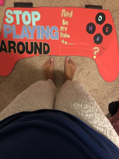 In a few days I’m asking my boyfriend to homecoming and he’s always ignoring me for some stupid game so I said why not ask him with his ps4 controller color and ask him to hoco!!! Rust Video Game, Dance Proposal, Chuuya And Dazai, Hoco Proposals, Ps4 Controller, My Boyfriend, Game Console, Gaming Products, Homecoming