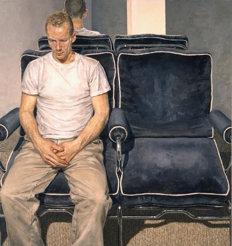 "ONE REFLECTION" OIL ON CANVAS 1998, BY CLIVE SMITH (BORN ST. ALBANS, ENGLAND, 1967-) Clive Smith, Art Alevel, A Level Art, Ap Art, Gay Art, Hawkeye, Art Portfolio, Art Contemporary, Male Art