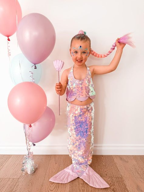 Mermaid Costume Mermaid Infant Costume, Mermaid Birthday Outfit Mom, Kids Mermaid Costume Diy, Diy Toddler Mermaid Costume, Toddler Mermaid Makeup, Diy Kids Mermaid Costume, Mermaid Tail Diy Costume, Mermaid Costume Kids Diy, Diy Mermaid Costume Kids