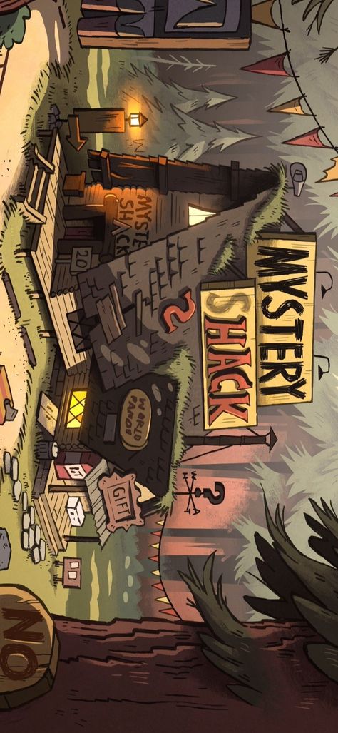 Gravity Falls Postcard, Mystery Shack Wallpaper, Gravity Falls Halloween Wallpaper, Gravity Falls Map, Gravity Falls Phone Wallpaper, Gravity Falls Wallpaper Desktop, Gravity Falls Widget, Gravity Falls Wallpaper Aesthetic, Gravity Falls Painting