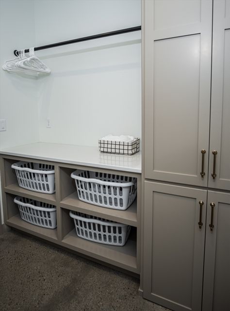 Laundry Room Dream, Mud And Laundry Room Ideas, Laundry Room With Cubbies, Laundry Basket Ideas For Bathroom, Small Walk In Laundry Room Ideas, Bedroom Into Laundry Room, Huge Laundry Room Ideas, Laundry Room With Closet Storage, Laundry Room Ideas Large Space