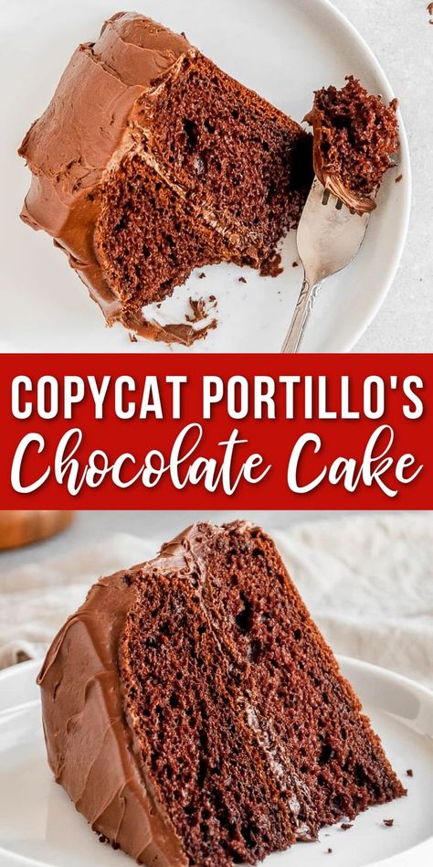 chocolate cake on a plate Portillos Recipe, Portillos Chocolate Cake Recipe, Portillos Chocolate Cake, Chocolate Cake Shake, Best Desserts Ever, Chewy Sugar Cookie Recipe, Chewy Sugar Cookies, Cake Central, Best Sugar Cookies