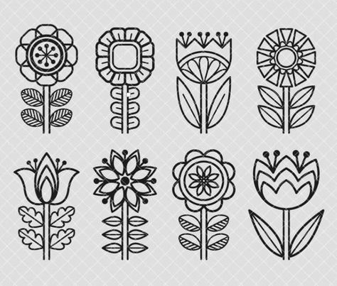 Mexican Art Tattoos, Doodle Art Flowers, Folk Art Flowers, Tangle Patterns, Pola Sulam, Scandinavian Folk Art, Beaded Cross Stitch, Flower Art Images, Flower Doodles