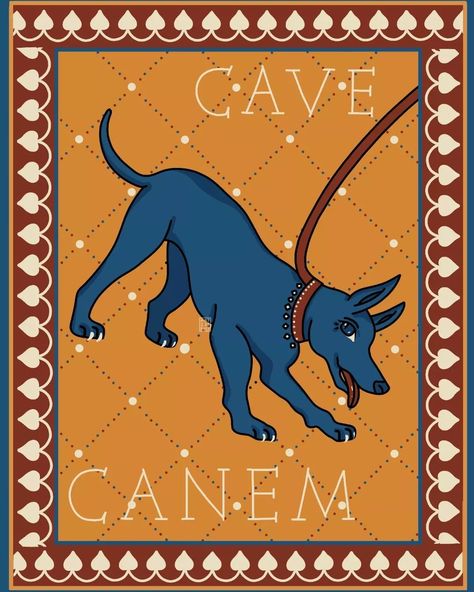 britt🏺 | CAVE CANEM! 🐶 Beware of the dog. This illustration is inspired by a mosaic from Pompeii (2nd pic). written under the animal, greeted (or,… | Instagram Cave Canem, Ancient Italy, Beware Of The Dog, Beware Of Dog, Pompeii, Ancient History, The Dog, Art Artist, Digital Illustration