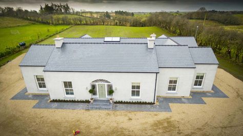 We have recently completed this magnificent bungalow on the outskirts of Ballina Town for wonderful clients Barry and Sarah. The design was based around a central axis with a large and well-lit kit… Nursing Home Design, Irish House Plans, House Designs Ireland, Bungalow Extensions, Cottage Extension, Modern Bungalow Exterior, Irish Houses, Farmhouse Renovation, Bungalow Renovation