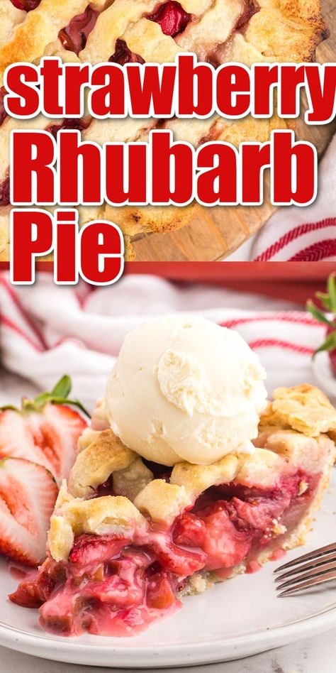 Strawberry Rubarb Pie, Rubarb Pie, Easy Strawberry Rhubarb Pie, Spring Eats, Strawberry Rhubarb Pie Recipe, Making Pie Crust, Kinds Of Pie, Strawberry Rhubarb Pie, Rhubarb Pie