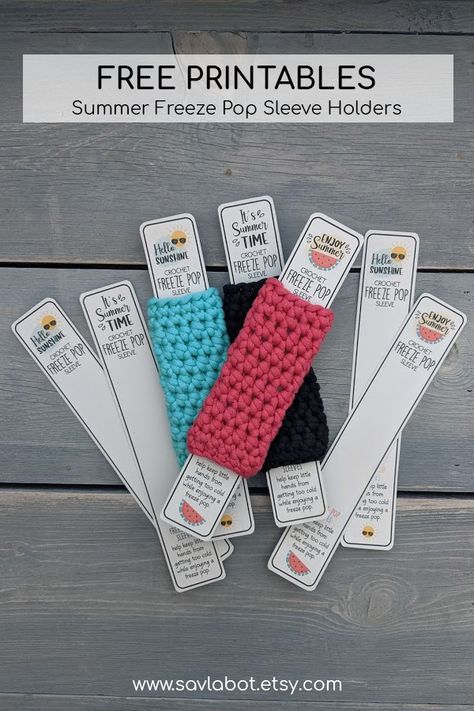 Crochet Craft Fair, Easy Crochet Flower, Crochet Labels, Crochet Flower Pattern, Popsicle Holders, Sleeve Holders, Crochet Cozy, Crochet Kitchen, Flower Crochet