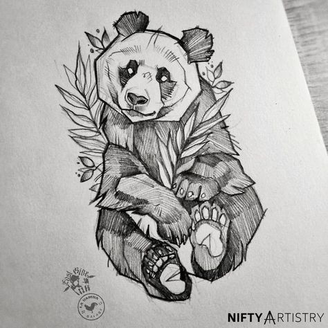 Panda Sketch, Tier Tattoo, Panda Tattoo, Panda Drawing, Animal Drawings Sketches, Panda Art, Art Drawings Sketches Pencil, Tattoo Art Drawings, Arte Sketchbook