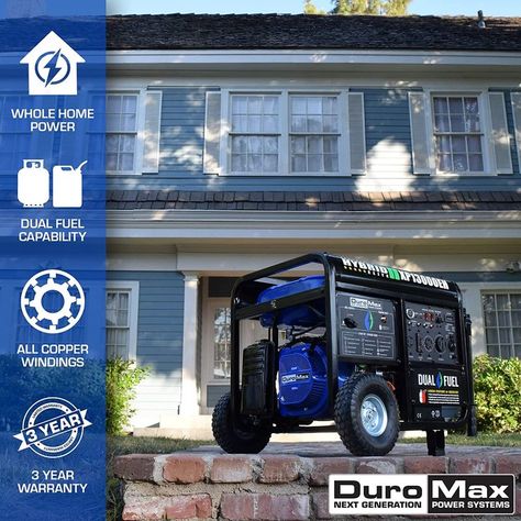 Introducing DuroMax’s premier XP13000EH, 13,000-watt Dual Fuel portable generator. This unit provides the power normally found in stationary home standby units but in a portable package. The XP13000EH is a Dual Fuel workhorse powered by a 500cc, OHV Engine. With 10,500 watts of running power and the ability to surge up to 13,000 watts, this generator can power household essentia Propane Generator, Battery Generator, Backup Generator, Boat Cleaning, Dual Fuel Generator, Generator House, Portable Generator, Power Generator, Camping Area