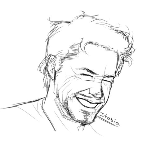 Laugh Lines by Itabia.deviantart.com on @DeviantArt Someone Laughing, Human Face Sketch, Identity Artwork, Human Face Drawing, Male Face Drawing, Marvel Paintings, Smile Drawing, Laughing Face, Laugh Lines