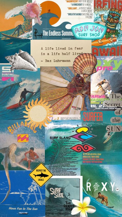 Surfer Lockscreen, Surf Collage Art, Surfer Wallpaper, Wallpaper Ocean, Beachy Wall Collage, Surfing Wallpaper, Beachy Wallpaper, Ocean Room Decor, Beach Wall Collage