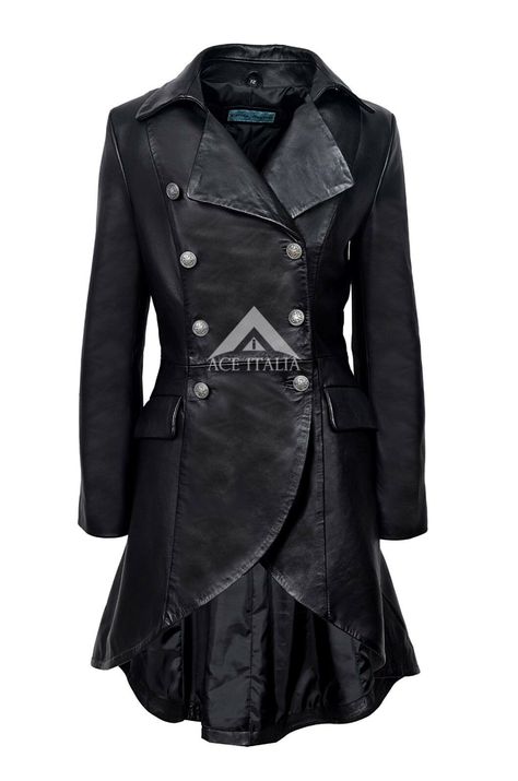 Victorian Coat, Gothic Coat, Gothic Jackets, Long Leather Coat, Real Leather Jacket, Leather Trench Coat, Edwardian Fashion, Coat Design, Gothic Style