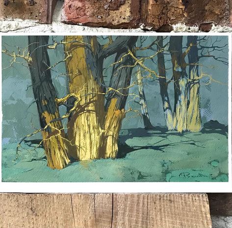 Heavypaint Studies, Gouache Studies, Gouache Study, Gouache Landscape Painting, Landscape Gouache, Gouache Illustration, Painting Materials, White Gouache, A Level Art Sketchbook