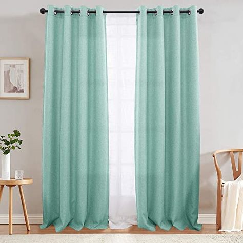 Aqua Curtains, Elegant Draperies, Window Curtains Living Room, Living Room Drapes, Bedroom Curtain, Bedroom Drapes, Curtain Room, Insulated Curtains, Blue Curtains