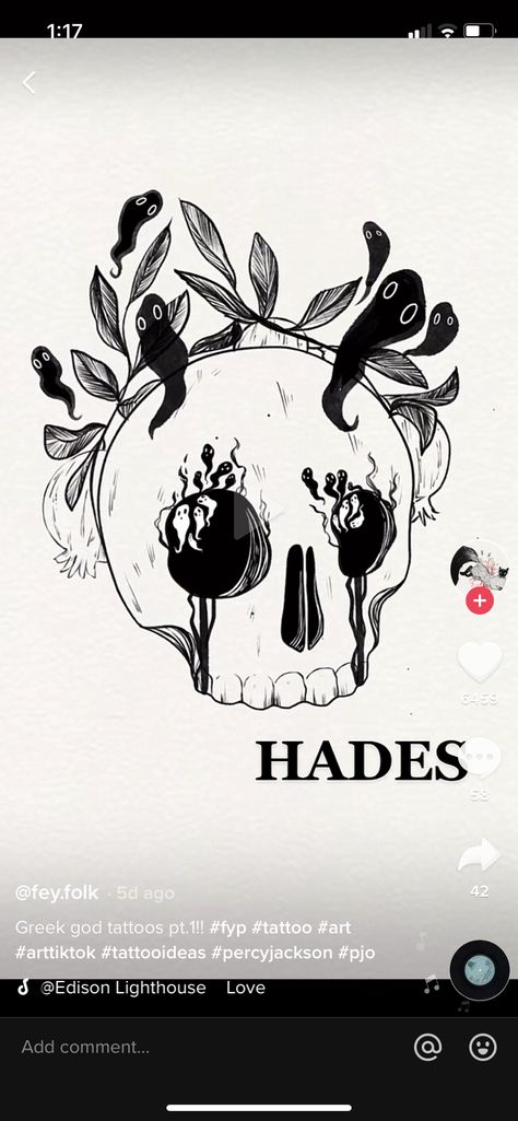 Hades Tattoo Mythology, Persephone Tattoo Design Greek Mythology, Greek God Hades Tattoo, Hades And Persephone Drawing, Hades And Persephone Tattoo Simple, Persephone And Hades Drawing, Pjo Tattoos, Hades Illustration, Hades And Persephone Back Tattoo