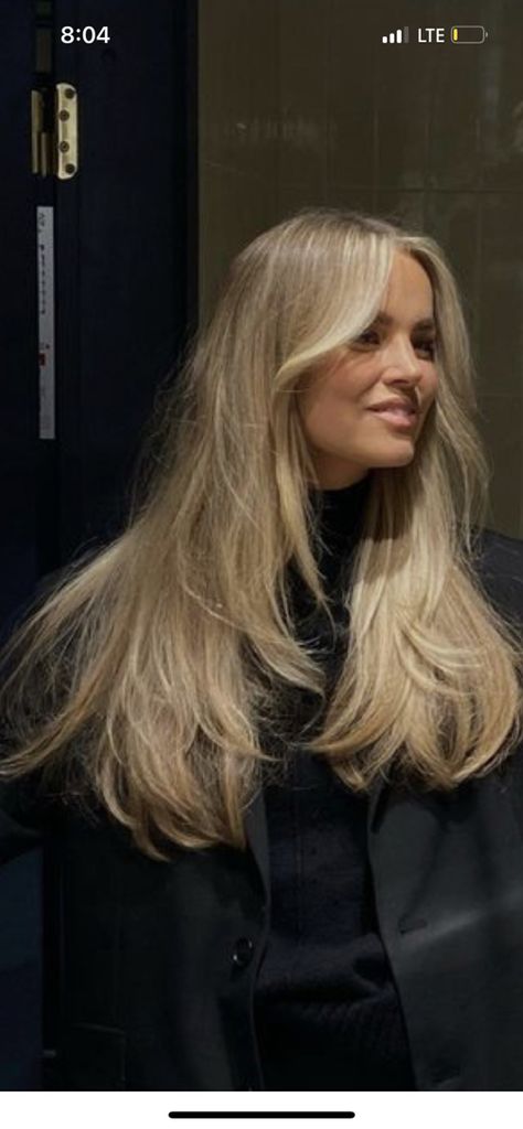 Ivy Blonde With Lowlights, Blonde Model Hair, Fall Balayage Hair Blonde, Dark Blonde Hair Light Skin, Low Contrast Hair And Skin, Sienna Miller Hair Bangs, Lived In Blonde Root Smudge, Blonde Highlights For Cool Skin Tone, Layers Straight Hair Long