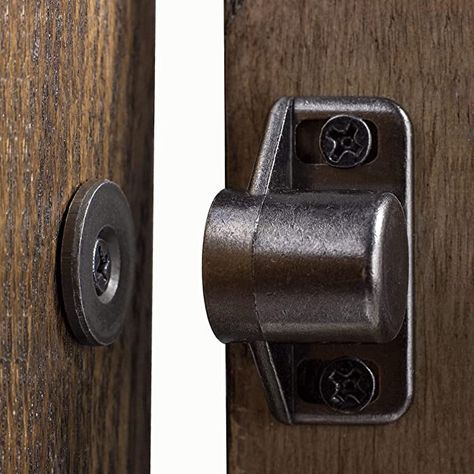 Keenkee 4 Pack Magnetic Cabinet Door Catch with Neodymium Magnet Cabinet Latch Magnetic Closure Hardware for Kitchen Cupboard and Closet Door Closing, Black Tone Gun Metal - - Amazon.com Screen Door Latch, Magnetic Screen Door, Magnetic Latch, Cabinet Latch, Door Catches, Closet Kitchen, Closet Door, Kitchen Cabinet Doors, Stainless Steel Doors