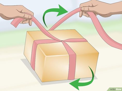 3 Ways to Tie a Ribbon Around a Box - wikiHow Ways To Tie A Ribbon, Ribbon On Presents, Tie Bows With Ribbon, Gift Card Wedding, Tie Box, Christmas Bow Tie, Ribbon Box, How To Tie Ribbon, Gifts Wrapping Diy