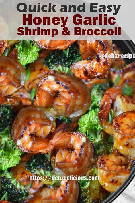 Honey Ginger Shrimp, Honey Garlic Butter Shrimp And Broccoli, Honey Shrimp And Broccoli, Shrimp And Broccoli Recipes, Honey Garlic Shrimp And Broccoli, Easy Honey Garlic Shrimp, Garlic Shrimp And Broccoli, Ginger Shrimp, Shrimp Broccoli Stir Fry