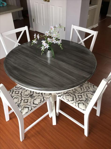 Amazing table my Mom and I refurnished Painted Kitchen Tables, Table Redo, Dining Table Makeover, Kitchen Table Makeover, Furniture Rehab, Table Makeover, Kitchen Tables, Furniture Redo, Refurbished Furniture