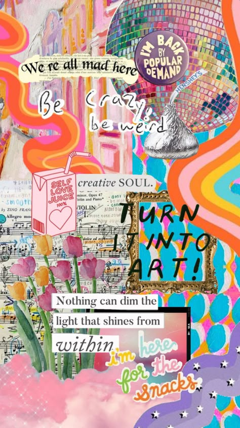 #crazy#art#collage#shuffle#random#colorful#aesthetic#vibes #rainbow#quotes Fun Colorful Aesthetic, Saturday Wallpaper, Shuffles Wallpapers, Shuffles Ideas, Bright Collage, Shuffle Ideas, Amor Aesthetic, Shuffle Wallpaper, Dog Daycare Business