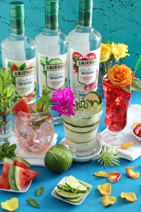 Smirnoff’s New Fruit-Flavored Vodka Infusions Have ZERO Sugar — So Have Another Cocktail Smirnoff Infusions Recipes, Flavored Vodka Drinks, Vodka Infusions, Smirnoff Flavors, Smirnoff Watermelon, Smirnoff Drinks, Vodka Mixed Drinks, Vodka Recipes Drinks, Chocolate Vodka