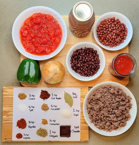 How To Make Easy Low-Sodium Chili With Ground Beef & Beans - Inspired Homemaker No Bean Beef Chili, Beef Chili No Beans, Chili Recipe Without Kidney Beans, All Meat Chili Recipe No Beans, Instant Pot Chili Dry Beans No Soak, Low Sodium Chili, Ground Beef Chili, How To Soak Beans, Salad Sauce