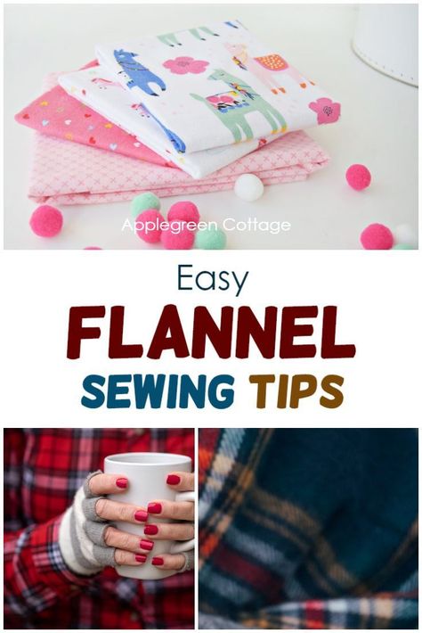 Sewing with flannel - All the flannel sewing tips you need to know before you start a flannel sewing project! Learn to sew with flannel and make flannel bibs, flannel burp cloths, flannel pillowcases, flannel scarves or even flannel shirts! Diy Christmas Stocking Pattern, Scraps Sewing, Flannel Fabric Projects, Flannel Ideas, Diy Hand Warmers, Things To Sew, Christmas Stockings Diy, Scrap Fabric Projects, Beginner Sewing Projects Easy